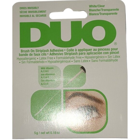 2-Duo Brush On Striplash Adhesive Vitamins White Tone Glue 240610 Hypoallergenic - Picture 2 of 3